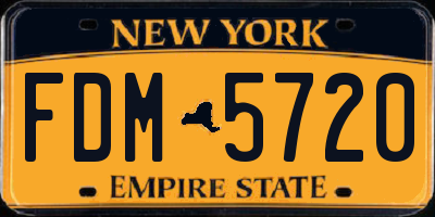 NY license plate FDM5720