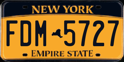 NY license plate FDM5727