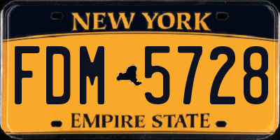 NY license plate FDM5728