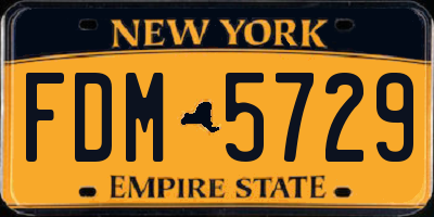 NY license plate FDM5729