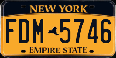 NY license plate FDM5746