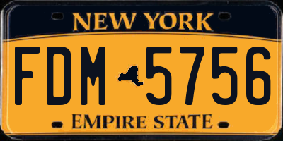 NY license plate FDM5756