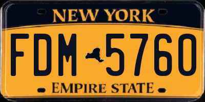 NY license plate FDM5760