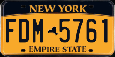 NY license plate FDM5761