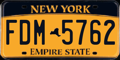 NY license plate FDM5762