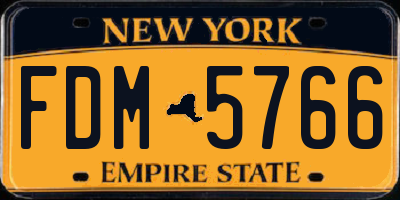 NY license plate FDM5766