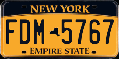 NY license plate FDM5767