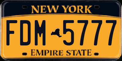 NY license plate FDM5777