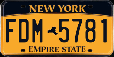 NY license plate FDM5781
