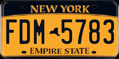 NY license plate FDM5783