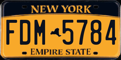 NY license plate FDM5784
