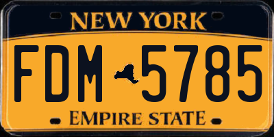 NY license plate FDM5785