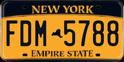 NY license plate FDM5788
