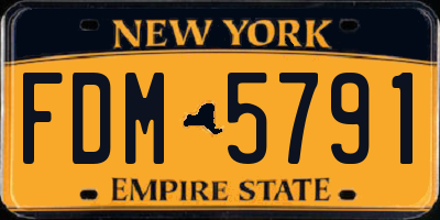 NY license plate FDM5791