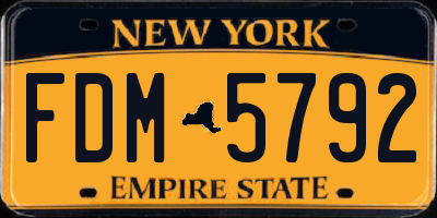 NY license plate FDM5792