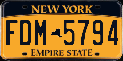 NY license plate FDM5794