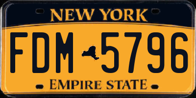 NY license plate FDM5796