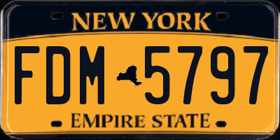 NY license plate FDM5797