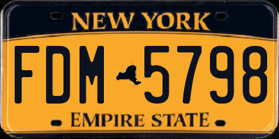 NY license plate FDM5798