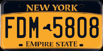 NY license plate FDM5808