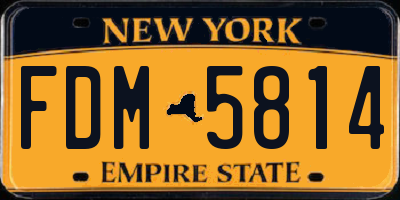 NY license plate FDM5814