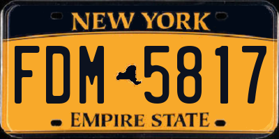 NY license plate FDM5817