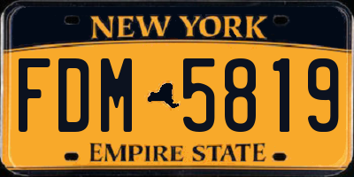 NY license plate FDM5819