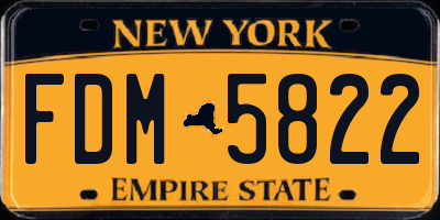 NY license plate FDM5822