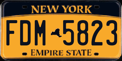 NY license plate FDM5823