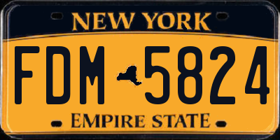 NY license plate FDM5824