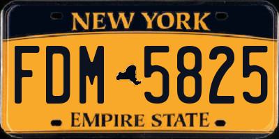 NY license plate FDM5825