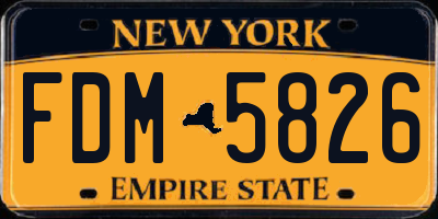 NY license plate FDM5826