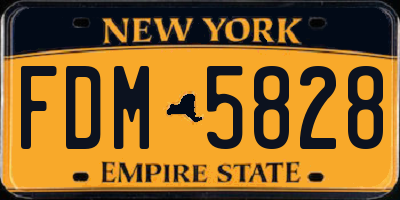 NY license plate FDM5828