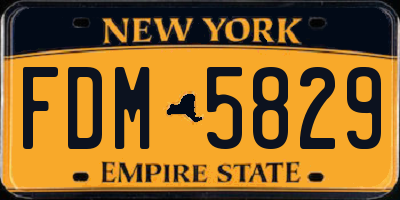 NY license plate FDM5829