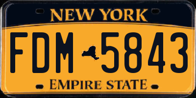 NY license plate FDM5843