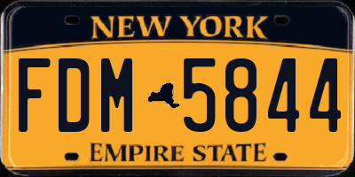 NY license plate FDM5844