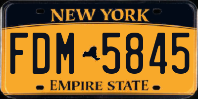 NY license plate FDM5845