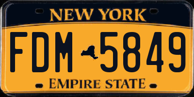 NY license plate FDM5849