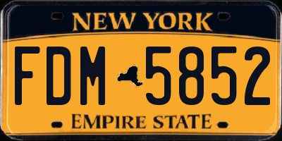 NY license plate FDM5852