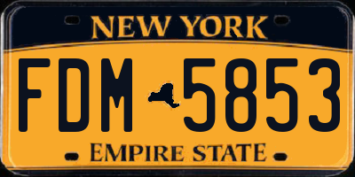 NY license plate FDM5853