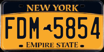 NY license plate FDM5854
