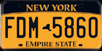 NY license plate FDM5860