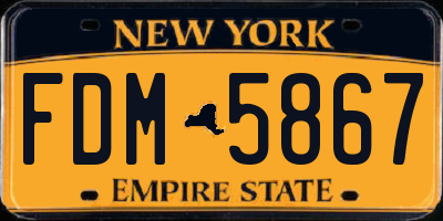 NY license plate FDM5867