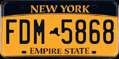 NY license plate FDM5868