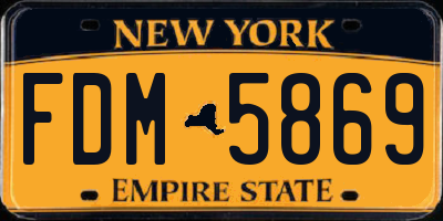 NY license plate FDM5869