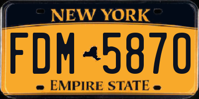 NY license plate FDM5870