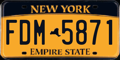 NY license plate FDM5871
