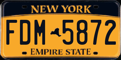 NY license plate FDM5872