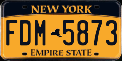 NY license plate FDM5873