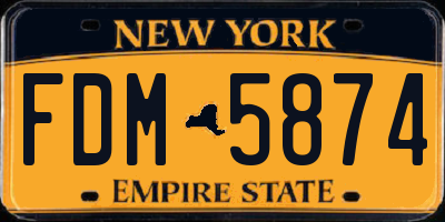 NY license plate FDM5874